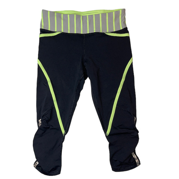 Lululemon Athletica Run Pace Black Crop Capri Leggings Size 4 - Picture 3 of 14